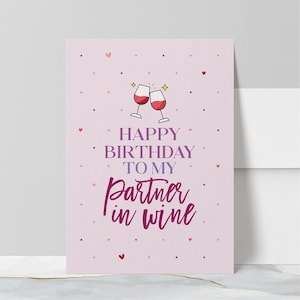 Partner In Weinkarte alles Gute zum Geburtstag Bestie, Bestie-Karte, Geburtstagskarte für besten Freund, Freundschaftskarte, Mädchen Bestie Bday, Freunde zum Geburtstag