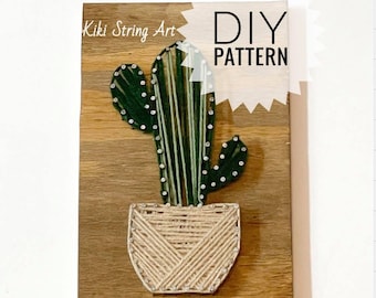 DIY Kaktus String Art Muster, Wanddekoration (PDF Muster)