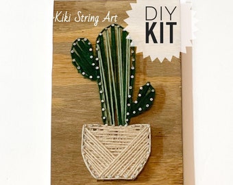 PDF Design DIY String Art Cactus Home Decor Pattern Stencil Cactus String Art Template Cactus