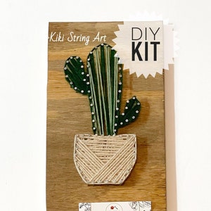 DIY 6x10 Cactus String art kit, Cactus string art wall decor, string art KIT, adults DIY craft kit project, simple string art, nursery decor