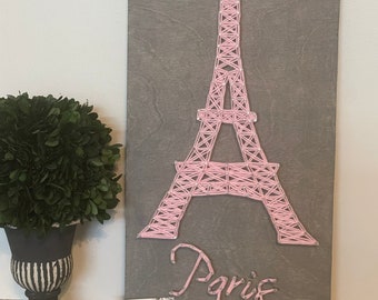 Eiffel tower string art, Paris string art, Eiffel Tower wall decor sign, Parisian wall art, Paris themed room, Paris birthday decor, Paris