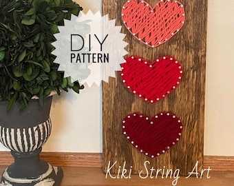 String Art Herz Muster Printable, DIY Home Decor (Digitaler Download)