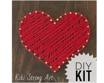 Heart String art kit, DIY 6"x6" mini heart string art wall decor, string art KIT, craft kit for adults and kids, diy Christmas gift