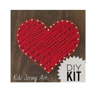 Heart String art kit, DIY 6&quot;x6&quot; mini heart string art wall decor, string art KIT, craft kit for adults and kids, diy Christmas gift