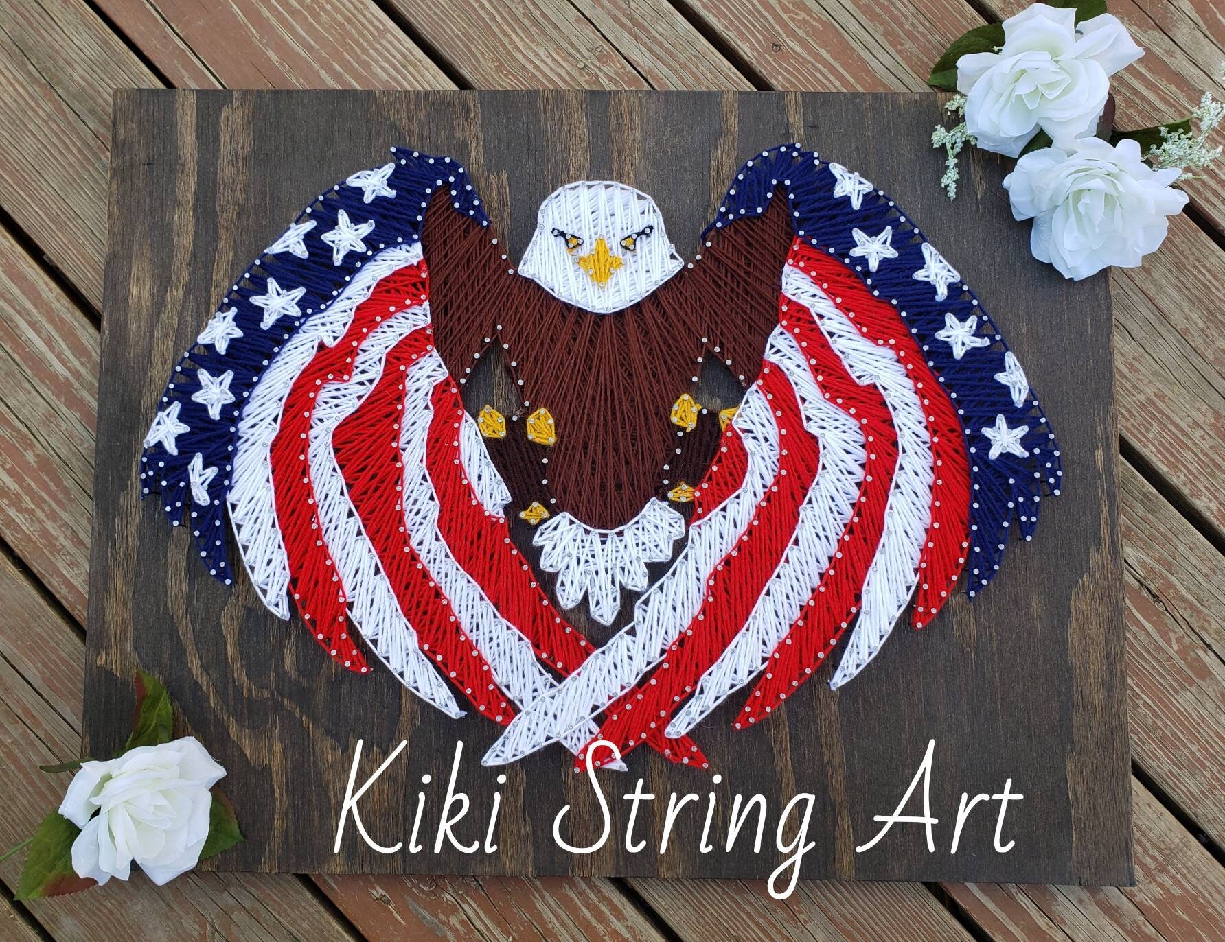 American eagle string art american eagle handmade american Etsy