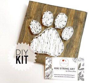 DIY 6”x6” Paw Print String Art Kit, DIY dog mom sign, diy cat paw craft, string art KIT, craft kit for adults and kids, diy mothers day gift