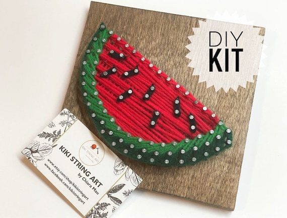 DIY 6x6 Watermelon String Art Kit, String Art Adults Teens Kits, DIY Summer  Watermelon Slice Wood Sign Kit, DIY Summer Party Activity Kit 