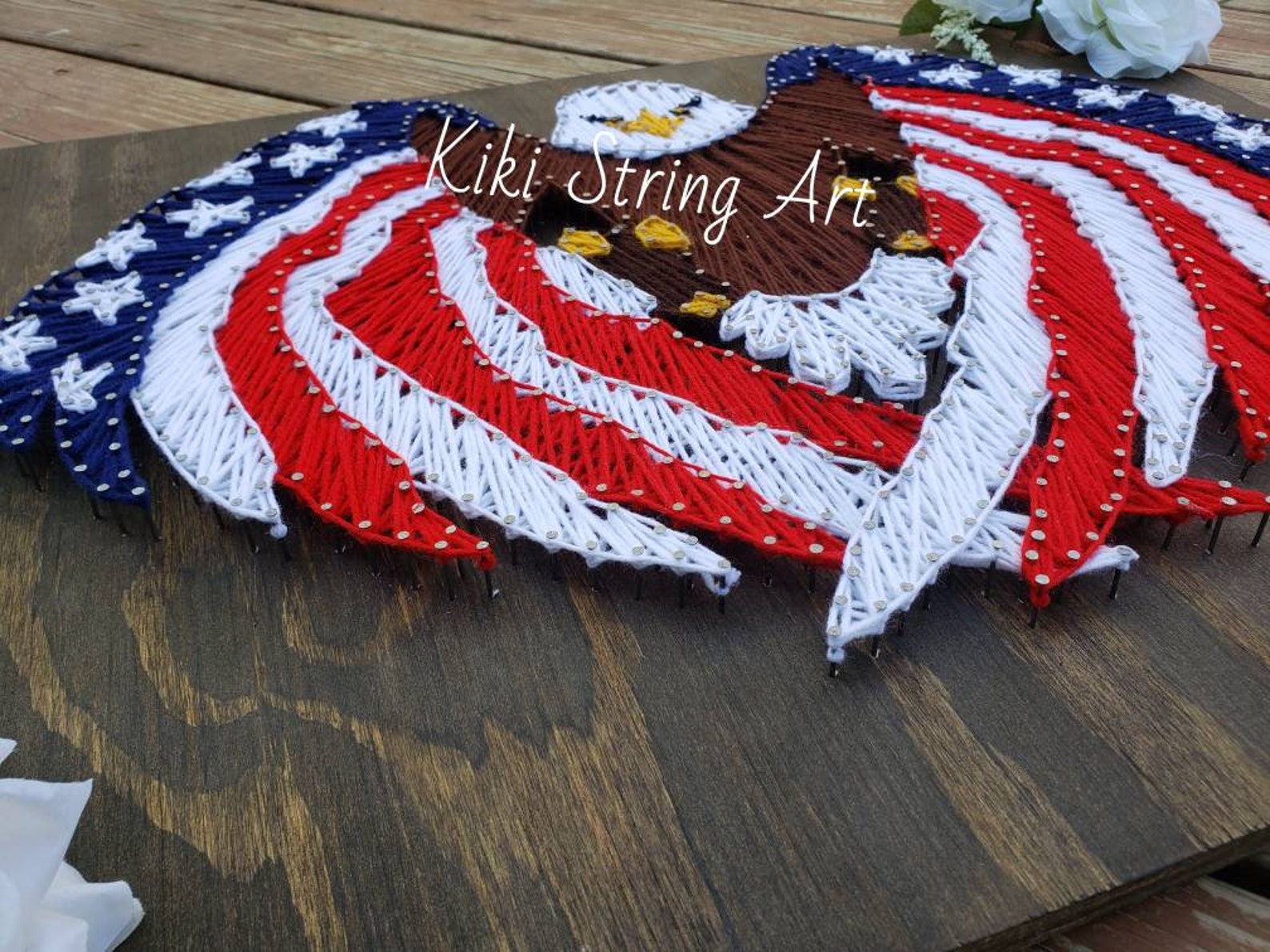 American eagle string art american eagle handmade american Etsy