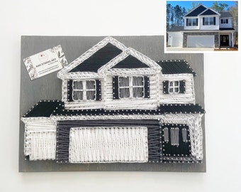 String Art House, Custom home portrait, First Home gift, Homeowners gift, Realtor Closing Gift, Housewarming Gift, First time buyers gift