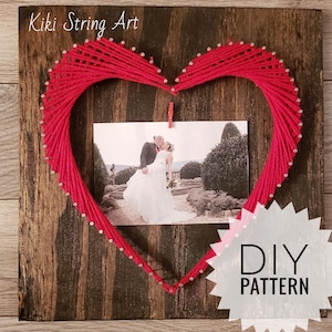 String art heart pattern printable, string art template, DIY home decor, easy craft for adult, DIY Mother’s Day gifts, DIY picture frame