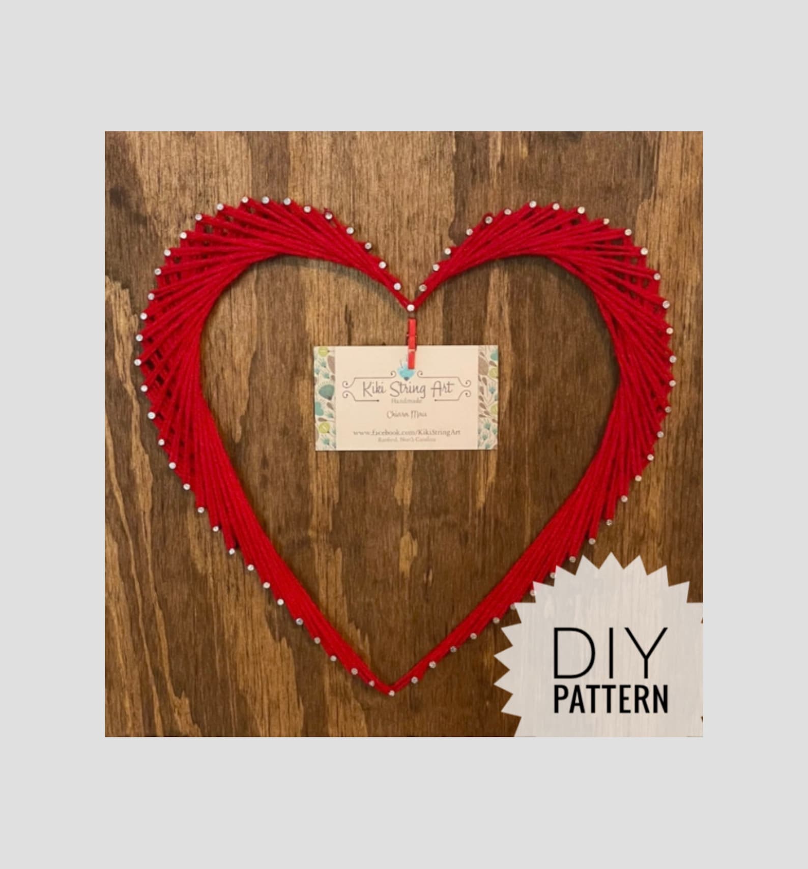 String art heart pattern printable string art template diy etsy