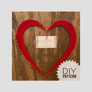 String Art Heart Pattern Printable, String Art Template, DIY Home Decor, Easy Craft for Adult ...