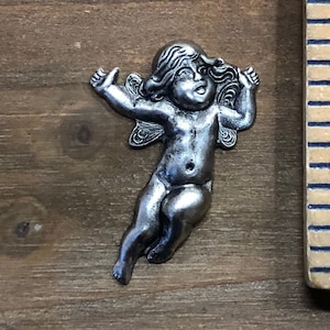 Happy Cherub Stamping, Finding. Solid Brass, USA Made.