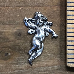 Cherub, Angel Stamping, Finding. Solid Brass, USA Made.