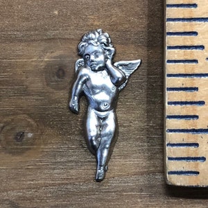 Shy Cherub Stamping, Finding. Solid Brass, USA Made.