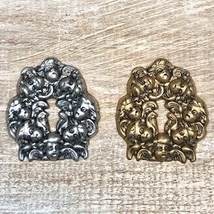 Group of Cherub Heads Stamping, Finding. Solid Brass, USA Made.