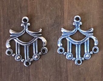 Chandelier Earring Stamping, Finding, Charm, Pendant, Solid Brass, USA Made.