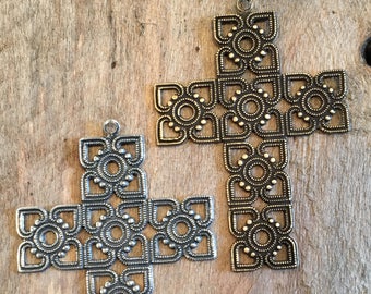 Holy Cross Stamping, Finding, Charm, Pendant, Earring. Solid Brass, USA Made.