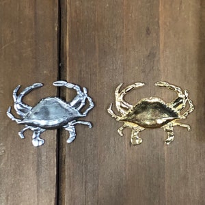 Crab, Nautical Stamping, Finding. Solid Brass, USA Made.