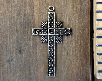 Cross Halo Pendant Stamping, Finding. Solid Brass, USA Made.