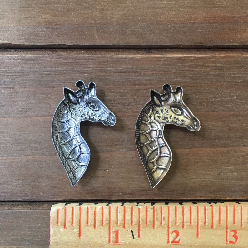 USA Made. Solid Brass Giraffe Head Stamping Finding