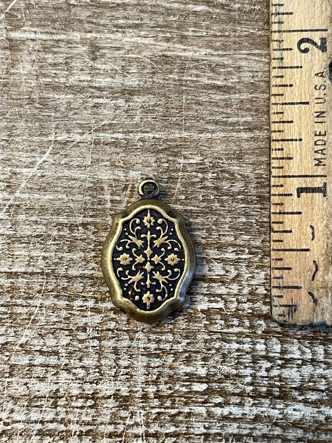 Victorian Nouveau Faux Locket With Loop Stamping, Finding. Solid Brass ...