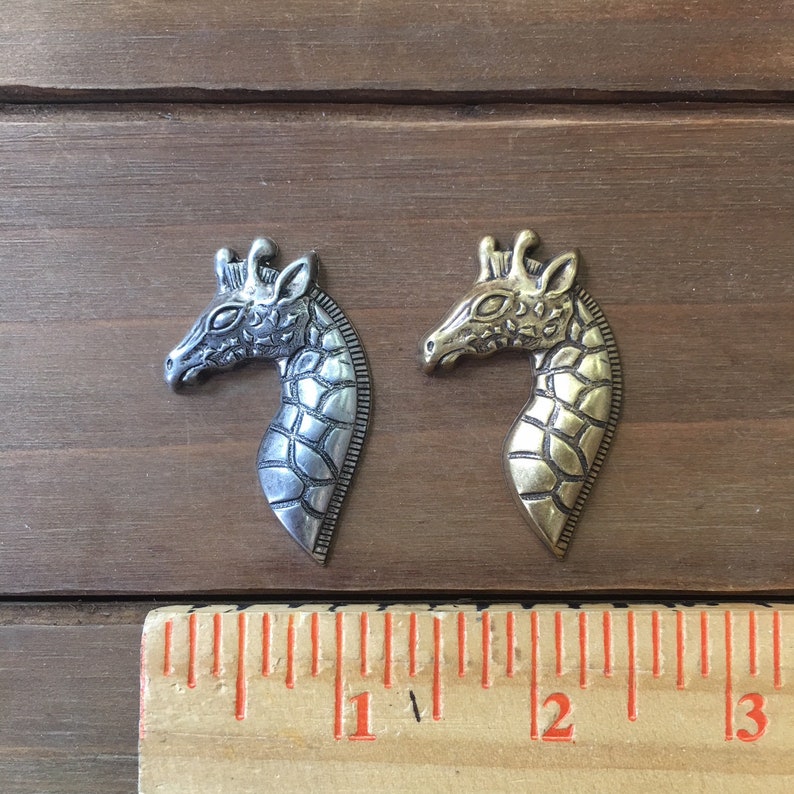USA Made. Solid Brass Giraffe Head Stamping Finding
