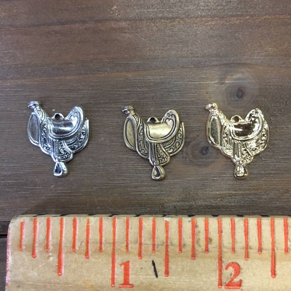 Horse Saddle Stamping, Finding. Solid Brass, USA Made.