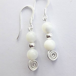 Double Pearl Spiral Earrings