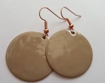 Cream Round Drop Earrings