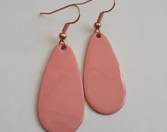 PInk Oval Drop Earrings