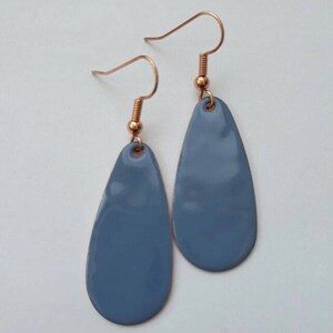 Pigeon Blue Oval Drop Earrings