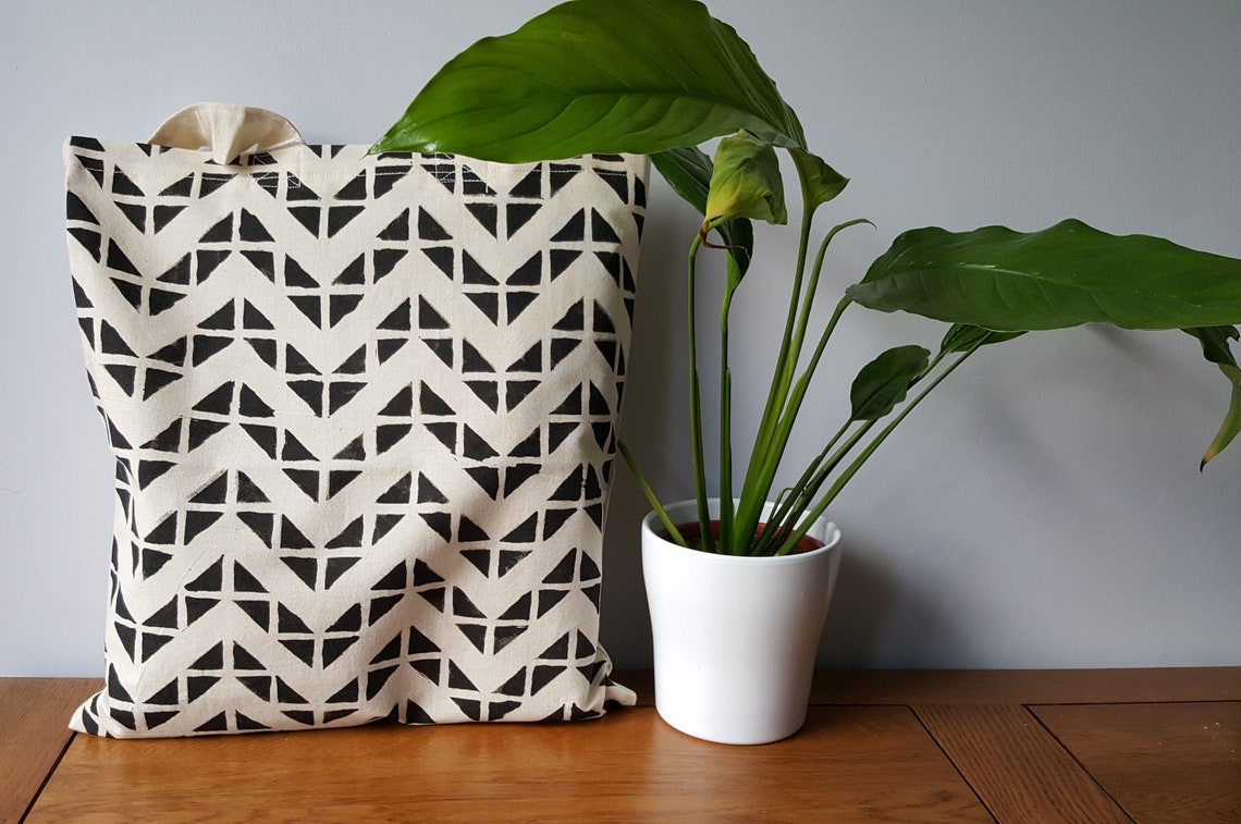 EJC Geometric Canvas Tote Bag