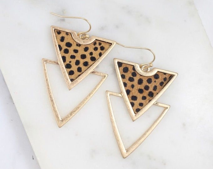 Double drop geometric earring