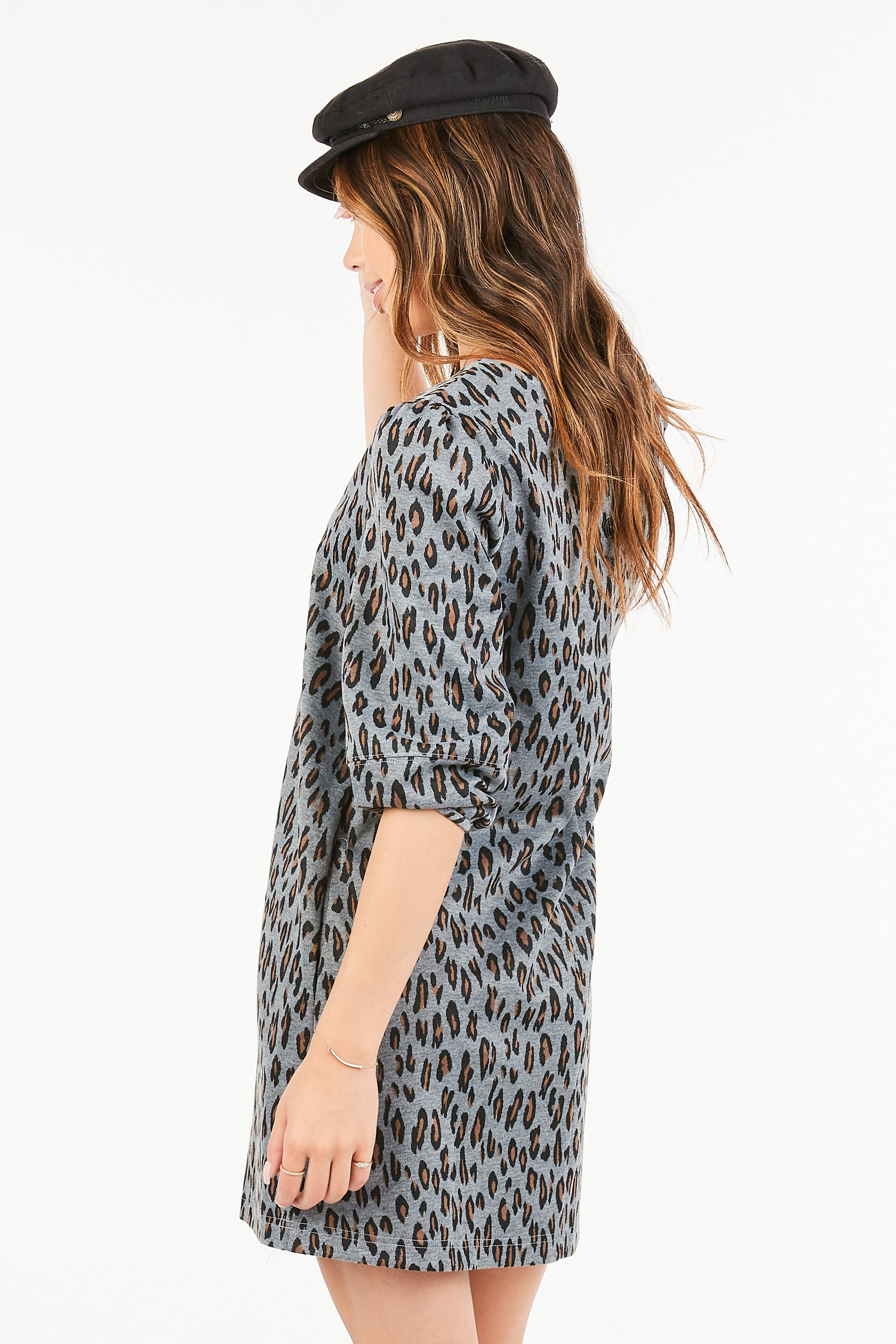 cheetah print mesh dress