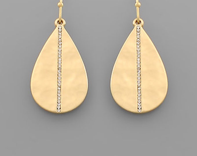 Crystal Row Teardrop Earrings