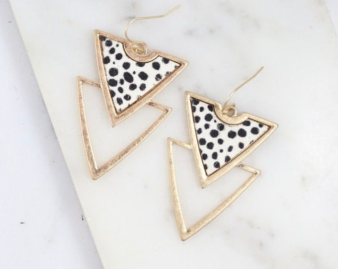 Double drop geometric earring