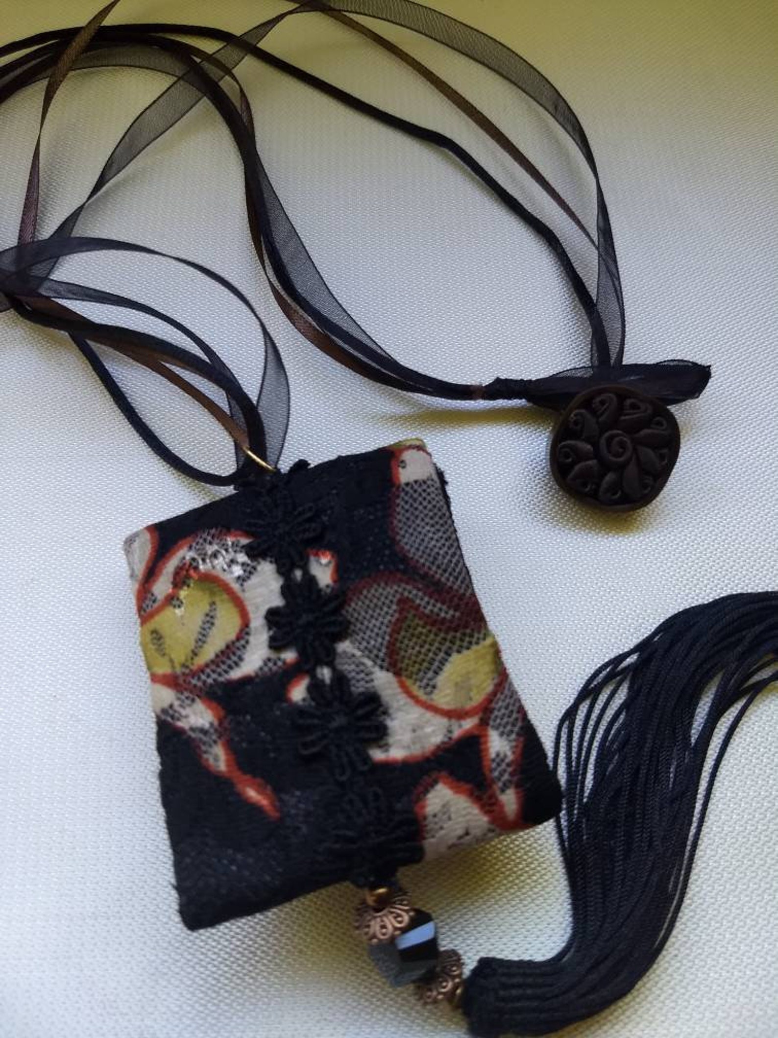 Pouch Necklace Pocket Necklace Locket Necklace Tassel Etsy Ireland