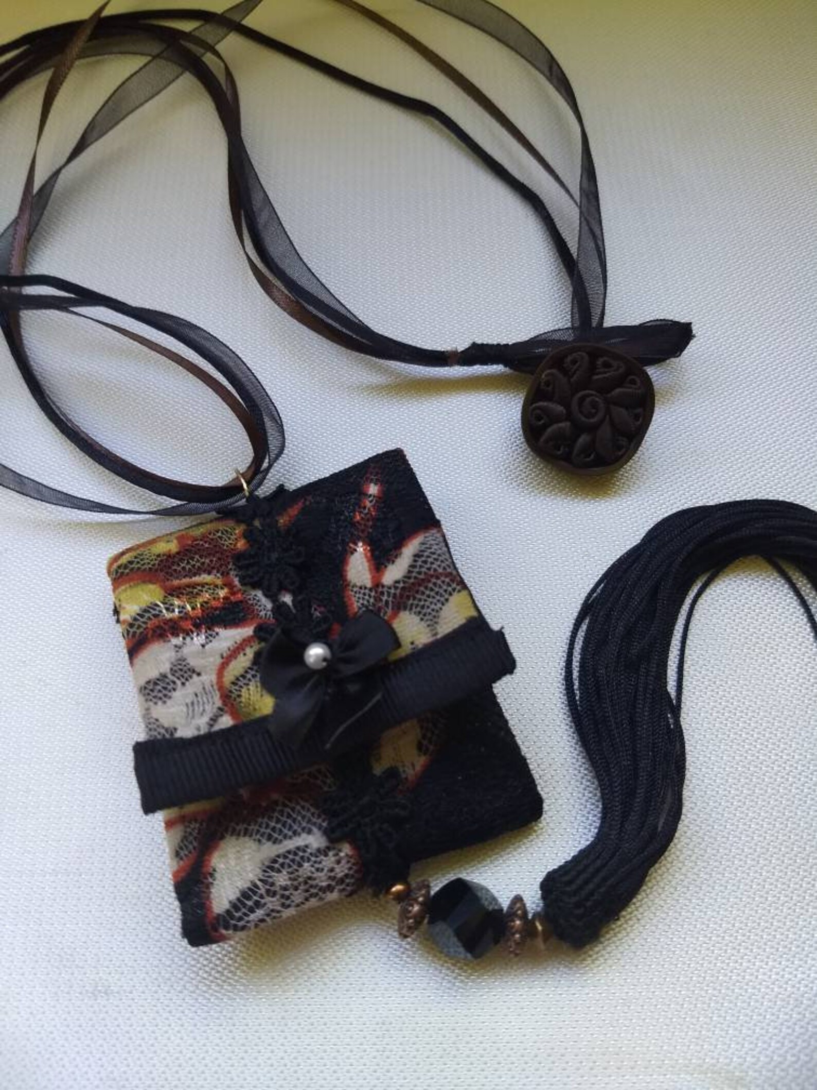 Pouch Necklace Pocket Necklace Locket Necklace Tassel Etsy Ireland