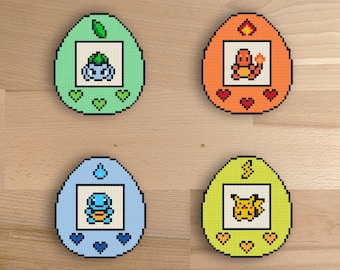 Tamagotchi, Bulbasaur, Charmander, Squirtle, Pikachu, Pokemon Starters, Anime Magnets, Pokemon Pet, 90's Vibes, Pokemon Egg, Retro Decor