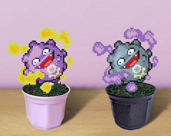 Koffing Pokemon Figurine, Toxic Pokemon, Shiny Koffing, Poison Pokemon, Team Rocket, Hama Beads, Anime Decoration, Gift for Pokefan