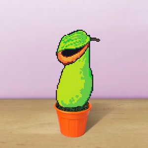 Pitcher Plant, Fake Carnivorous Plant, Nepenthes, Unique House Decor, Weird Plant Gift, Hama Beads, Funny Ornament, Indoor Decorative Plant