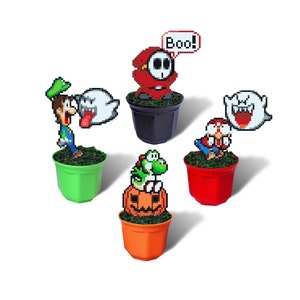 Super Mario Halloween, Día de Muertos, Mario Bros Autumn Decor, Yoshi, Luigi, Shy Guy, Super Mario Boo, Super Mario Pumpkin, Mario Figures