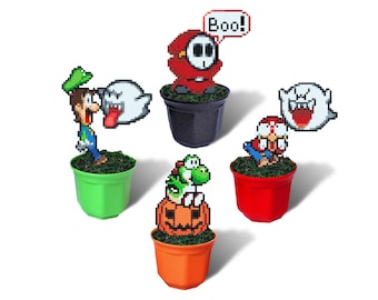 Super Mario Halloween, Día de Muertos, Mario Bros Autumn Decor, Yoshi, Luigi, Shy Guy, Super Mario Boo, Super Mario Pumpkin, Mario Figures