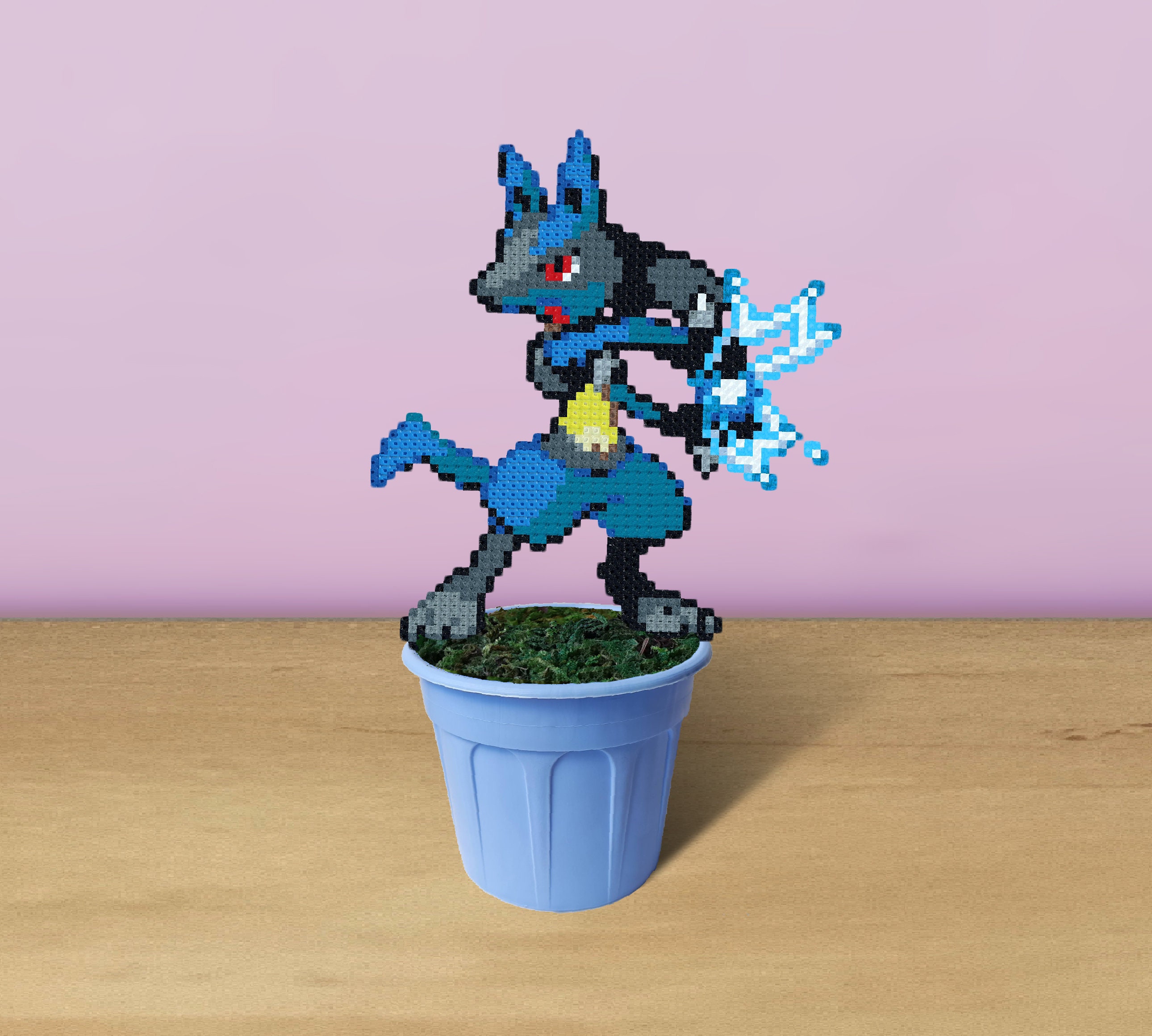 Riolu Lucario Mega Lucario Pokemon Perler Bead Fuse -  in 2023