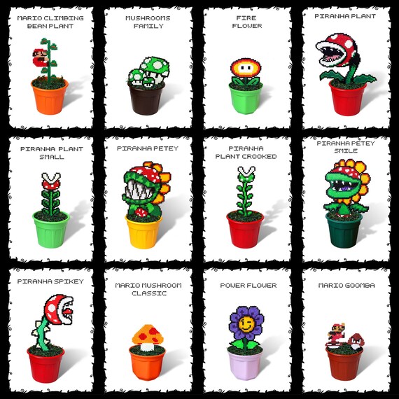 Super Mario Bros En Plastique Chiffres Dans Des Pots De Plante Fleur De Feu Classique Mario Plante Piranha Champignons Cadeau Danniversaire