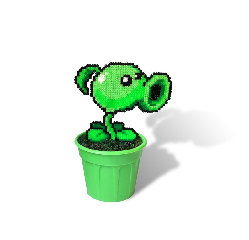 Buy Peashooter Pixel Art Figurine in Pot Plants Vs Zombies Hama Online