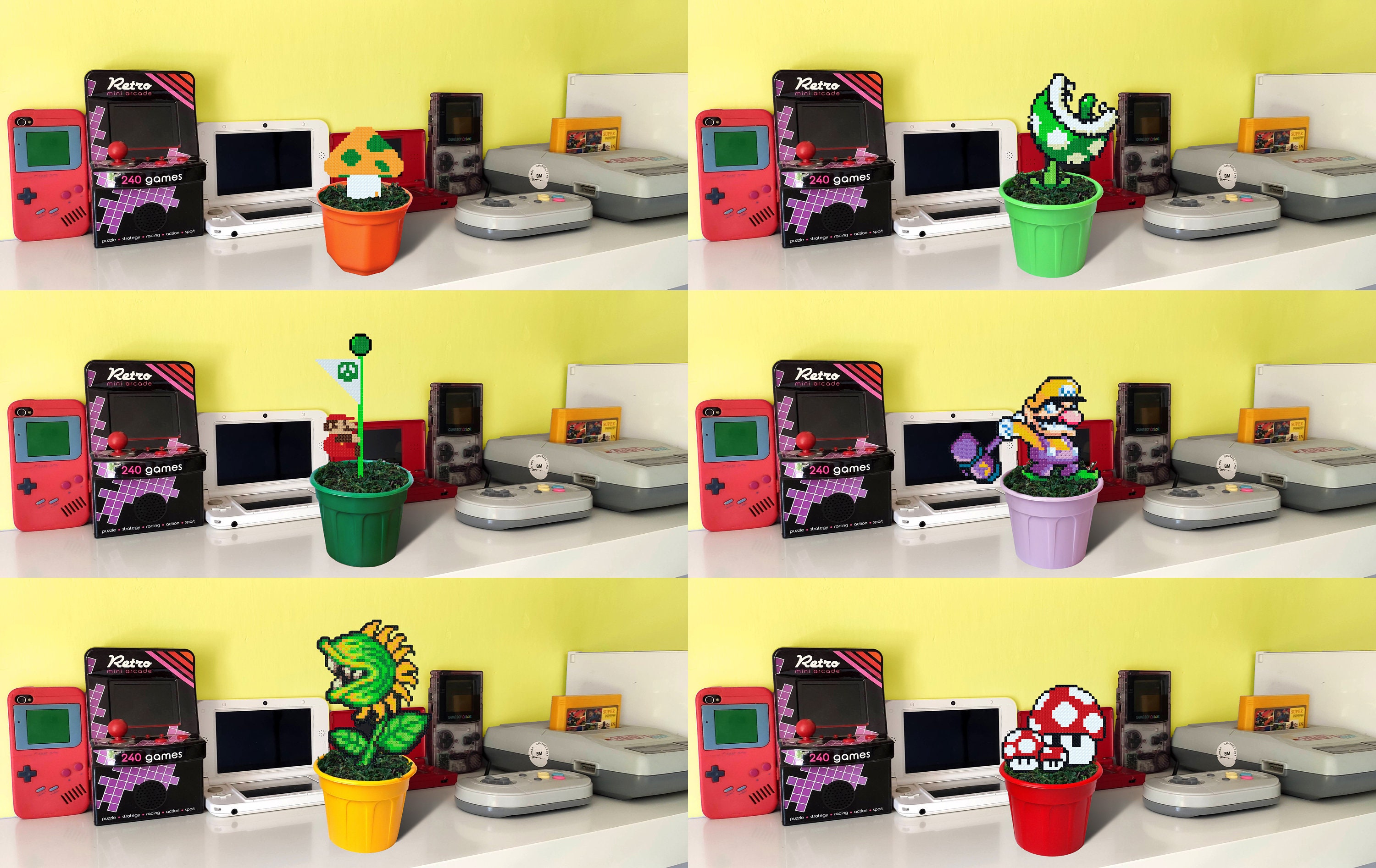 Super Mario Figures in Plant Pot, Fridge Magnet, Piranha Super Mario Figures in Plant Pot, Fridge Magnet, Piranha