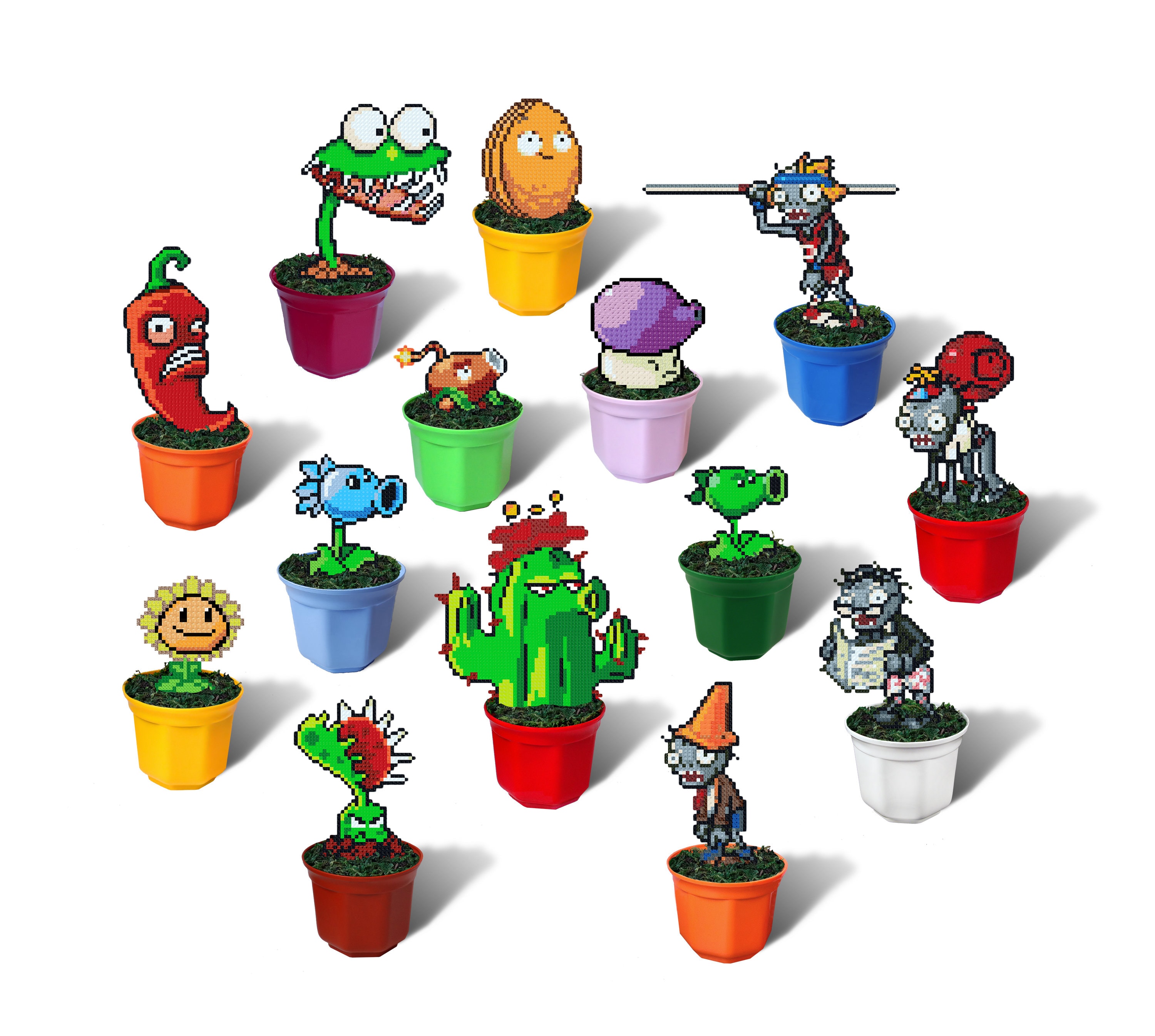 Plants Vs Zombies Figure PVZ Hama Beads Cactus Coconut 