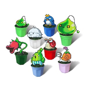 Maplestory, Green Slime, Red Snail, Maplestory Cactus, Nependeath, Maplestory Pepe, Maplestory Gift, Anime Merch, Figure in Pot